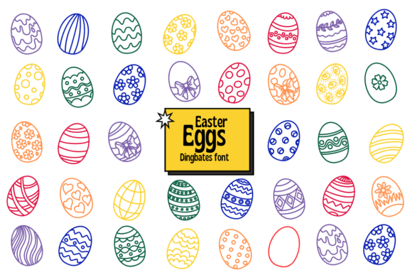 Easter Eggs Dingbats Font By Chonada