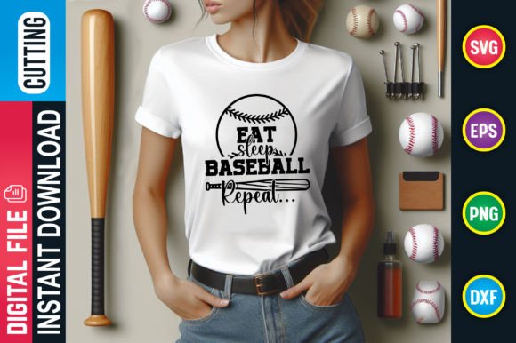 Eat Sleep Baseball Repeat Graphic Crafts By DesignAttend