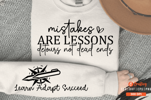 Mistakes Are Lessons Detours Not Dead En Illustration Designs de T-shirts Par Crafticy