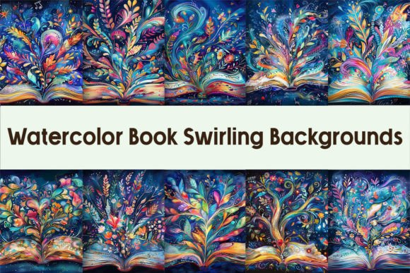 Watercolor Book Swirling Backgrounds Graphic Crafts By Pamilah