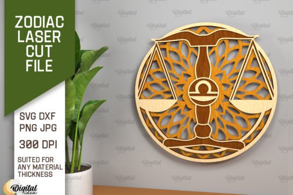 ZODIAC Laser Cut File. Horoscope Layered Illustration SVG 3D Par Digital Idea