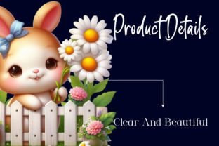 Bunny Clipart, Bunny with Daisy Png Graphic Illustrations By Dreamshop 5