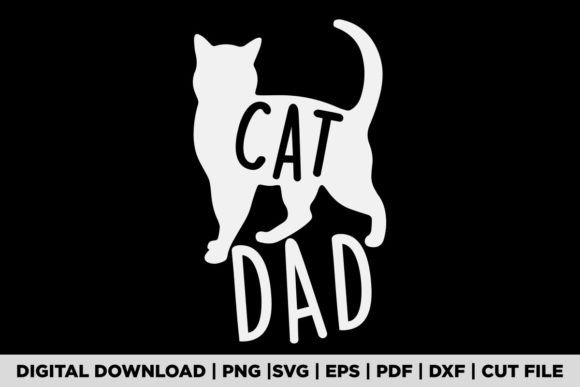 CAT DAD T-SHIRT Illustration Designs de T-shirts Par POD Graphix