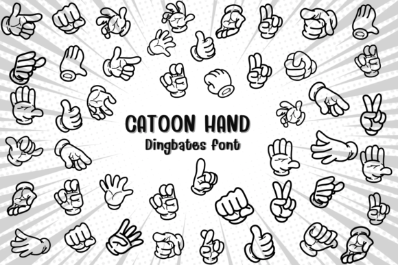 Cartoon Hands Dingbats Font By Jeaw Keson