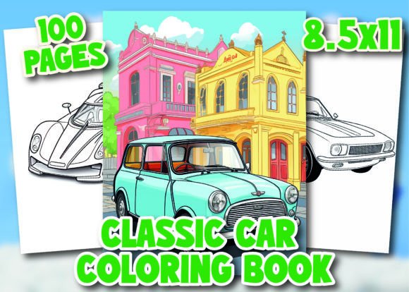Classic Car Coloring Page Graphic Coloring Pages & Books Adults By JSS GLOBAL IT 03