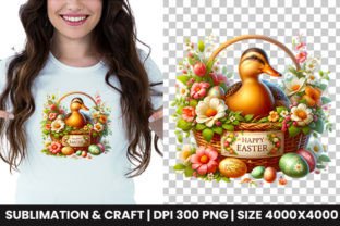 Easter Day Duck Sublimation Clipart PNG Illustration Illustrations Imprimables Par Creative Arslan 2