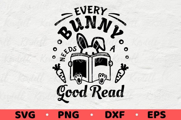 Every Bunny Needs a Good Read,Easter Day Graphic Illustrations By Kerdell