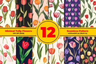 Minimal Tulip Flowers Seamless Pattern Graphic Patterns By mspro996 1