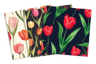 Minimal Tulip Flowers Seamless Pattern Graphic Patterns By mspro996 4