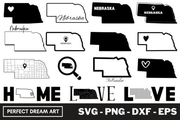 Nebraska Silhouette Svg Bundle Graphic Illustrations By PerfectDreamArt