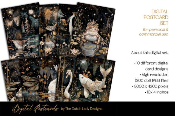 Regal Lake Animals Postcards & Prints Graphic AI Illustrations By daphnepopuliers