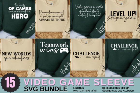 Video Game Sleeve SVG Design Bundle Graphic T-shirt Designs By Crafticy