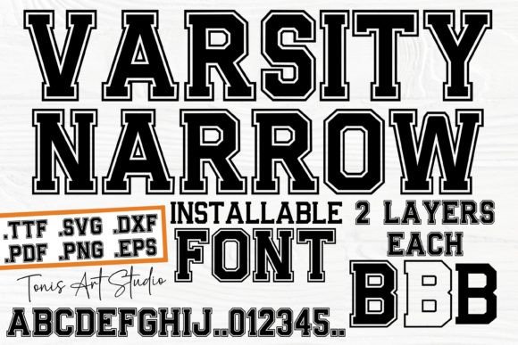 Varsity Narrow Display Font By TonisArtStudio