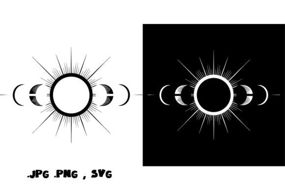 Solar Eclipse Svg Grafica PNG trasparenti AI Di Joanna Redesiuk