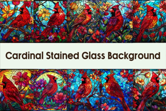 Cardinal Stained Glass Background Graphic Crafts By Pamilah