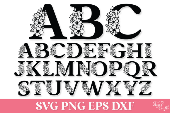 Floral Monogram SVG Alphabet Graphic Crafts By Anastasia Feya