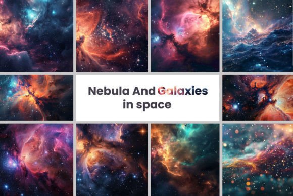 Nebula and Galaxies in Space Background Grafik KI Illustrationen Von Tanu
