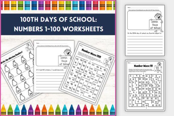 Preschool 100th Day Celebrate Worksheets Graphic K By TheStudyKits