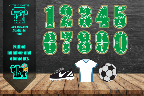 SOCCER FUTBOL NUMBER and ELEMENTS Graphic Crafts By Ideart Creative Studio