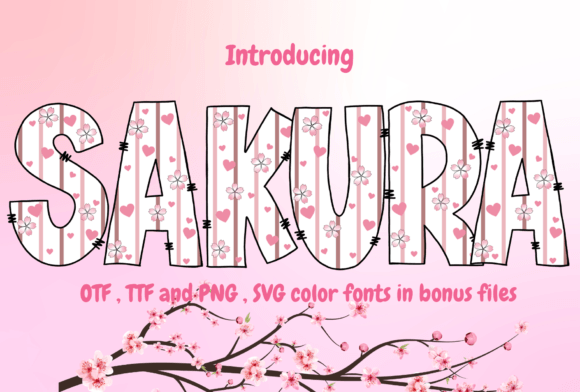 Sakura Color Fonts Font By Candygirl Art