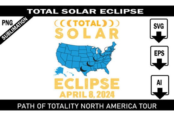 Total Solar Eclipse in USA Illustration Modèles Graphiques Par Easy Cheap Pretty Design