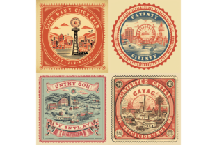 Vintage Usa Postage Stamps Gráfico Manualidades Por Digital Delight 2