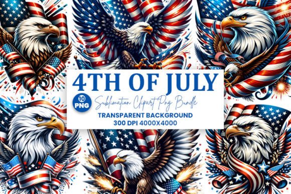 Watercolor 4th July Patriotic Eagle PNG Graphic Illustrations By Creative Arslan