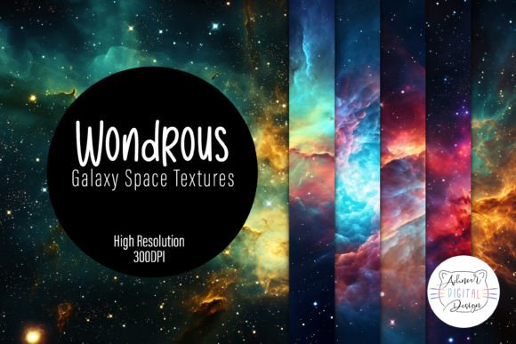 Wondrous Galaxy Space Textures Gráfico Texturas de Papel Por achmardigitaldesign