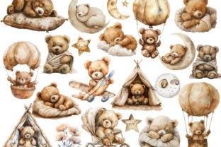 Boho Teddy Bear, Sweet Dreams Sign Gráfico Ilustraciones Imprimibles Por UsisArt 2