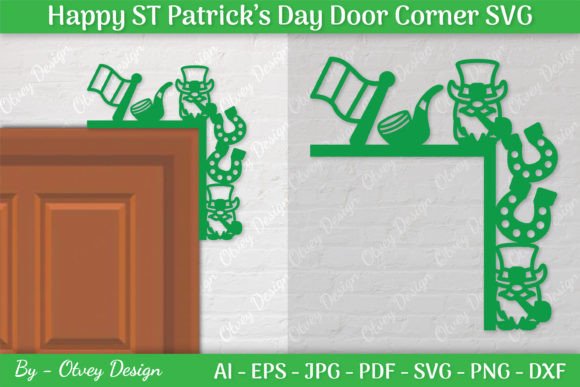 Door Corner ST Patrick's Day SVG Gráfico Artesanato Por Otvey Design