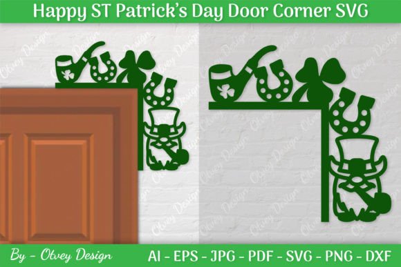 Door Corner ST Patrick's Day SVG Gráfico Artesanato Por Otvey Design