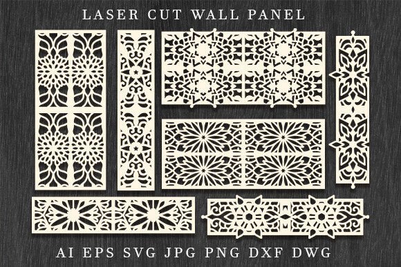 Laser Cut Wall Panel SVG Bundle Gráfico SVG 3D Por Cutting Edge