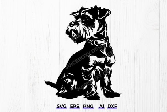 Mini Schnauzer Dog with Collar Svg Illustration Artisanat Par juiceboxy