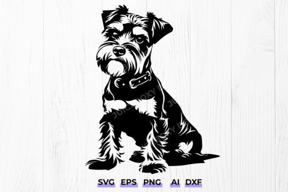 Miniature Schnauzer Dog with Collar Svg Graphic Crafts By juiceboxy