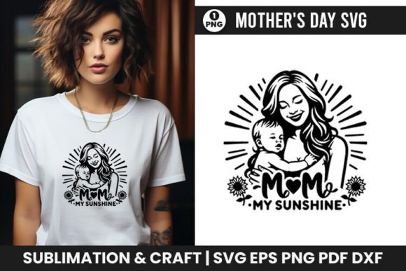 Mother's Day SVG Mom My Sunshine Illustration Artisanat Par Creative Arslan