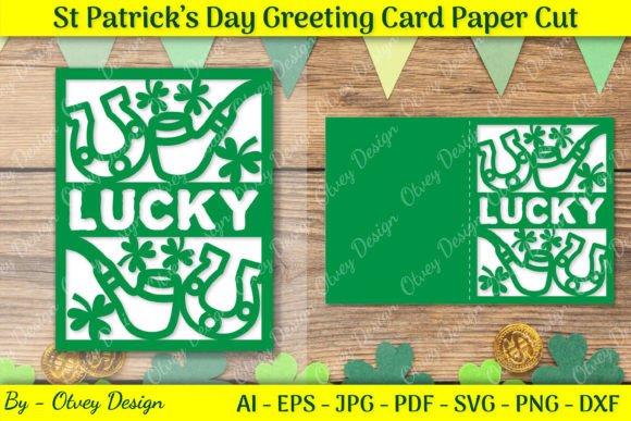 ST Patrick's Day Greeting Card Graphic Crafts By Otvey Design