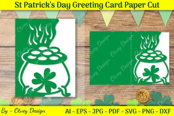 ST Patrick's Day Greeting Card Graphic Crafts By Otvey Design
