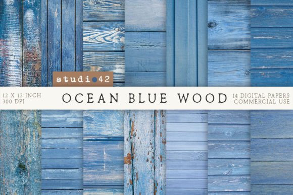 Blue Wood Background Digital Papers Graphic Textures By DreamStudio42