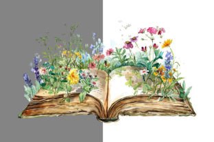 Books & Flowers Sublimation PNG Clipart Grafika Przezroczyste pliki PNG AI Przez pixeness 3