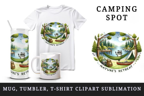 Camping 20 Oz Tumbler, Mug Wrap, Clipart Graphic Crafts By Tati Design
