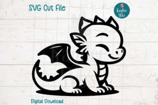 Cute Baby Dragon SVG Cut File Graphic Illustrations By kaybeesvgs 1