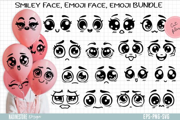 Emoji Face, Emoji Svg Files BUNDLE. Grafik Plotterdateien Von NadineStore