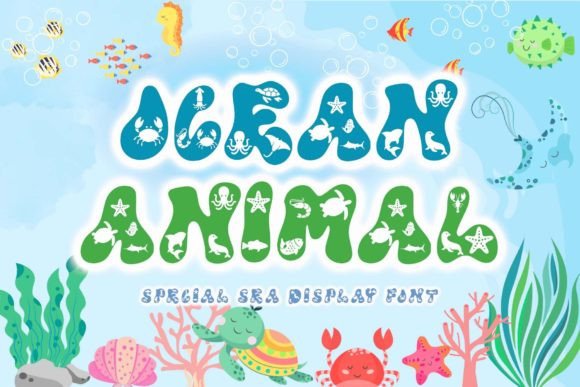 Ocean Animal Display Font By yogaletter6