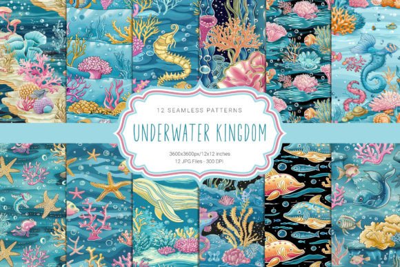Underwater Kingdom Graphic Patterns By curvedesign