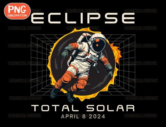 Total Solar Eclipse 2024 PNG Graphic T-shirt Designs By ThngphakJSC