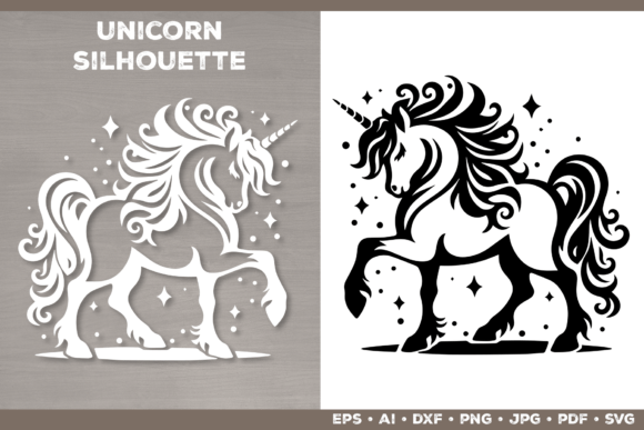Unicorn Silhouette SVG Design Graphic Crafts By julimur