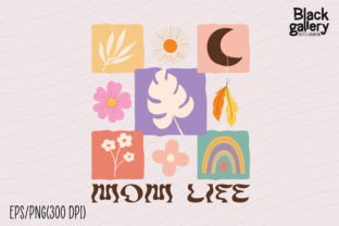 Boho Retro Mother’s Day PNG EPS Bundle Graphic T-shirt Designs By hossenroni 7