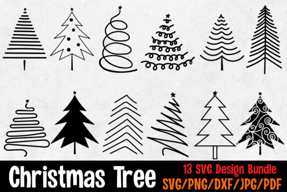 Christmas Tree Svg Bundle, Christmas Svg Grafik Plotterdateien Von SilaBerlin