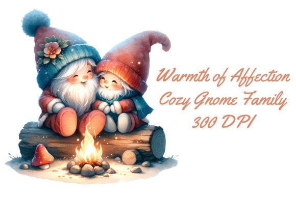 Cozy Gnome Family Clipart Sublimation Graphic Illustrations By applelemon1234