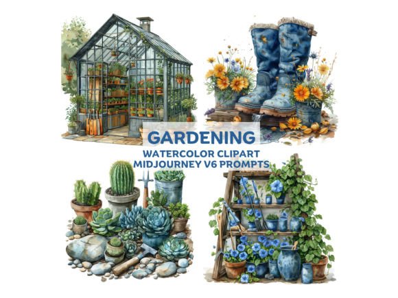 Gardening Midjourney Prompts Afbeelding AI Illustraties Door LaLooLaArt